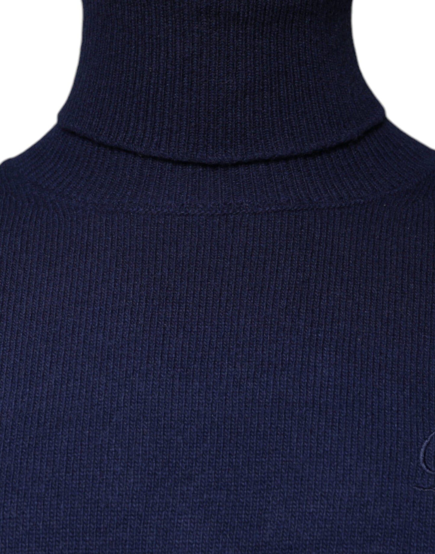 Dolce &amp; Gabbana, blauer Rollkragenpullover aus Wollstrick