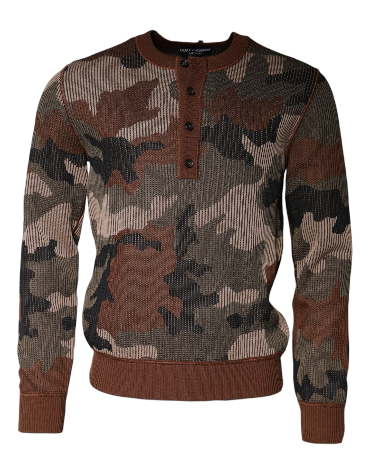 Dolce &amp; Gabbana Multicolor Camouflage Herren Pullover