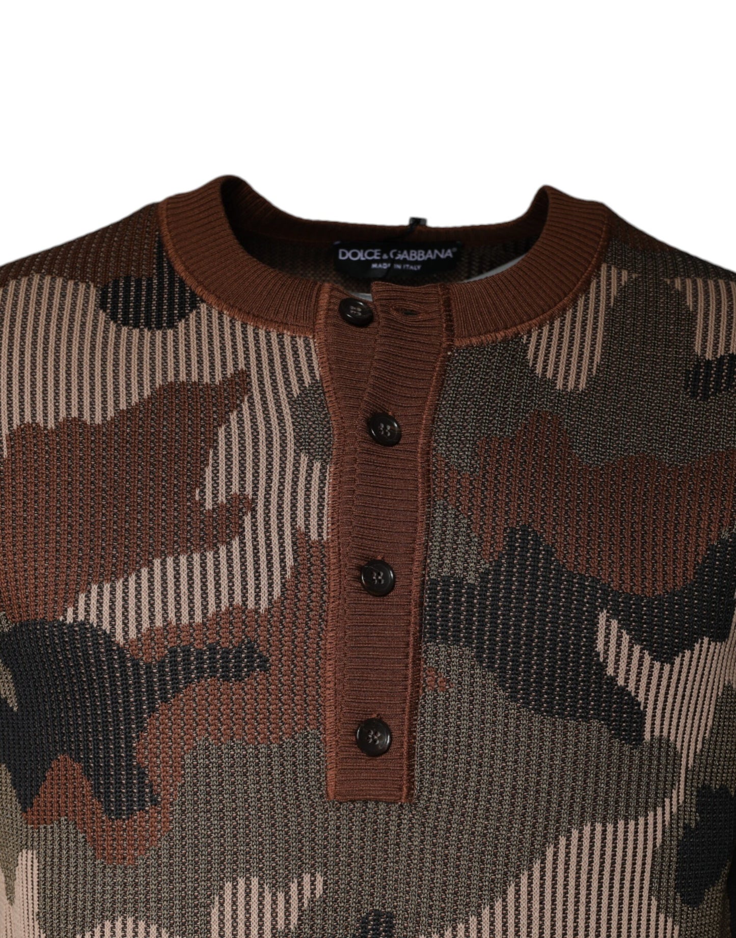 Dolce &amp; Gabbana Multicolor Camouflage Herren Pullover