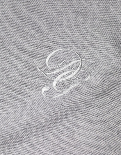 Dolce &amp; Gabbana Hellgrauer Pullover aus Wolle mit Rundhalsausschnitt