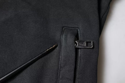 سترة دولتشي آند غابانا سوداء بغطاء رأس وسحاب كامل