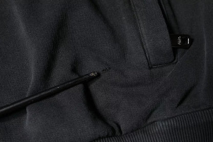 Dolce &amp; Gabbana – Schwarzer Kapuzenpullover mit durchgehendem Reißverschluss und Logo-Plakette