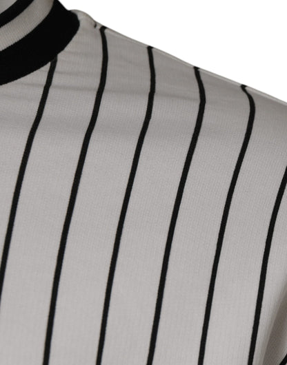 Dolce &amp; Gabbana – Sweatshirt mit Logo in Schwarz und Weiß mit Streifen