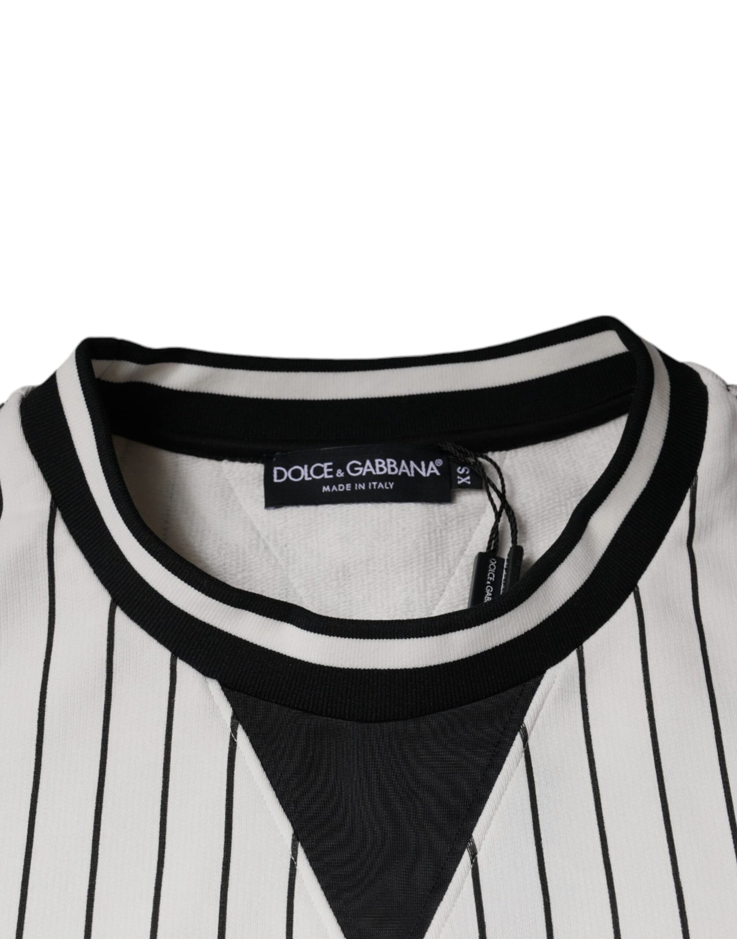 Dolce &amp; Gabbana – Sweatshirt mit Logo in Schwarz und Weiß mit Streifen