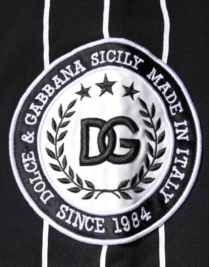 Dolce &amp; Gabbana – Sweatshirt mit Logo in Schwarz und Weiß mit Streifen