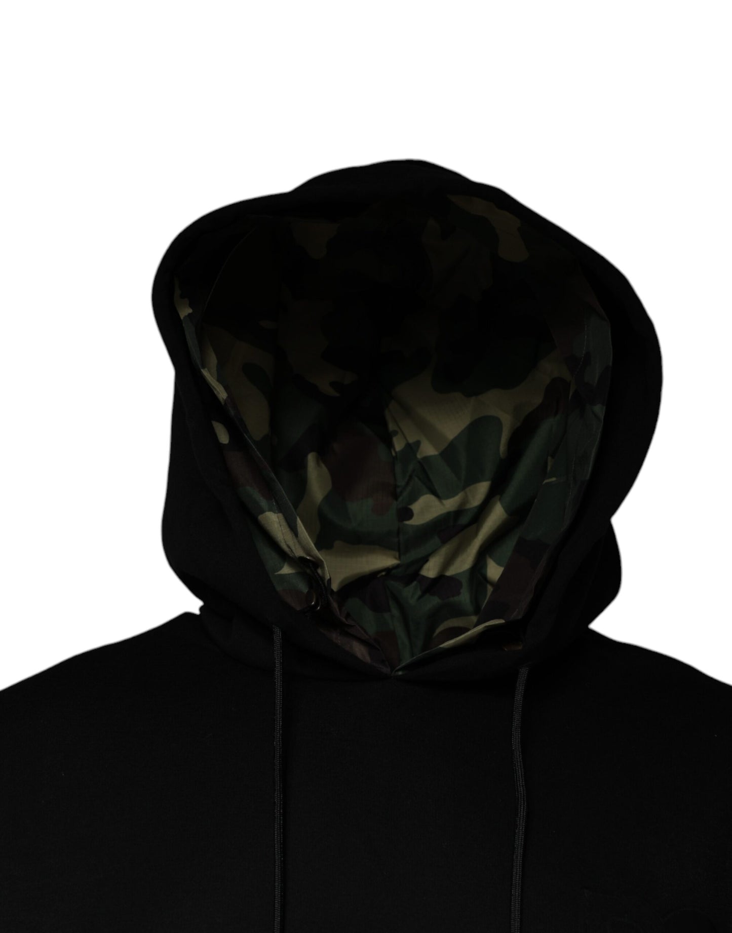 Dolce &amp; Gabbana – Schwarzes Sweatshirt mit Kapuze aus Baumwolle mit Tasche