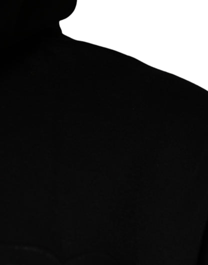 Dolce &amp; Gabbana – Schwarzes Sweatshirt mit Kapuze aus Baumwolle mit Tasche