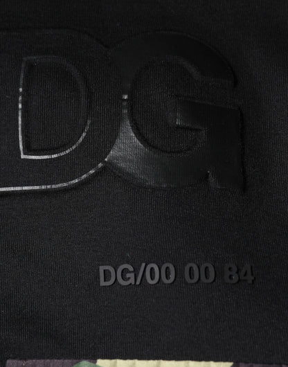 Dolce &amp; Gabbana – Schwarzes Sweatshirt mit Kapuze aus Baumwolle mit Tasche