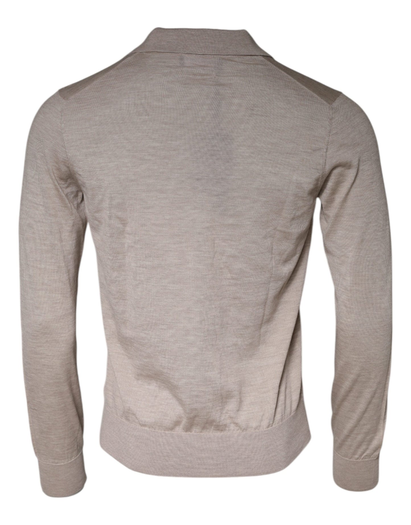 Dolce &amp; Gabbana Beige Kaschmir-Strickpullover mit Kragen