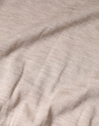 Dolce &amp; Gabbana Beige Kaschmir-Strickpullover mit Kragen