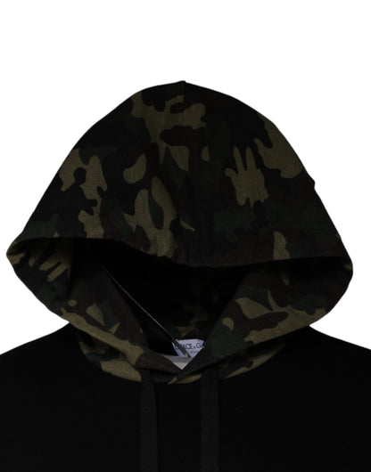 Dolce &amp; Gabbana Schwarzer Camouflage-Kapuzenpullover