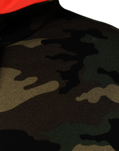 Dolce &amp; Gabbana Multicolor Camouflage Kapuzenpullover Herren Sweatshirt