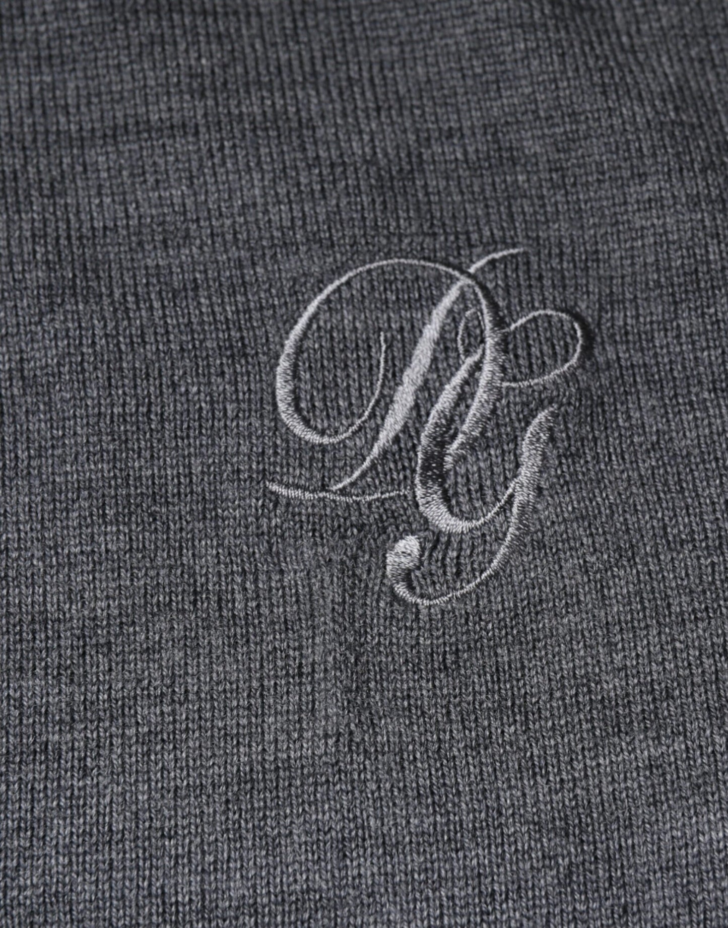 Dolce &amp; Gabbana Pullover aus dunkelgrauer Wolle mit Rundhalsausschnitt