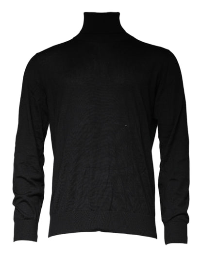 Dolce &amp; Gabbana Schwarzer Langarm-Rollkragenpullover für Herren