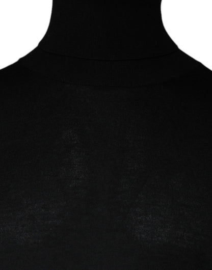 Dolce &amp; Gabbana Schwarzer Langarm-Rollkragenpullover für Herren