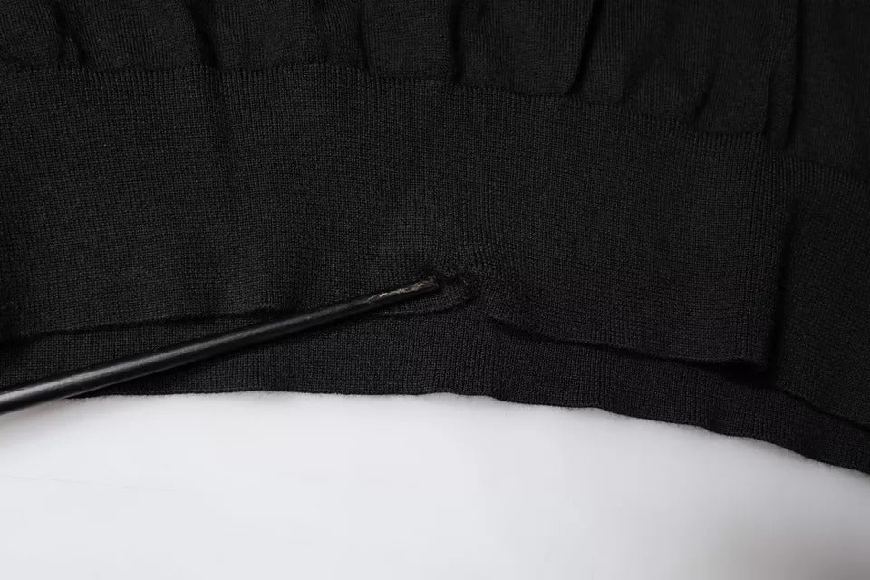 Dolce &amp; Gabbana Schwarzer Langarm-Rollkragenpullover für Herren