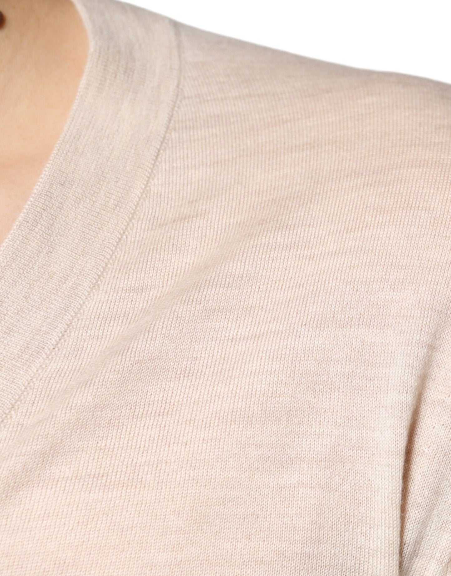 Dolce &amp; Gabbana Beige Kaschmir-Cardigan mit Knopfleiste