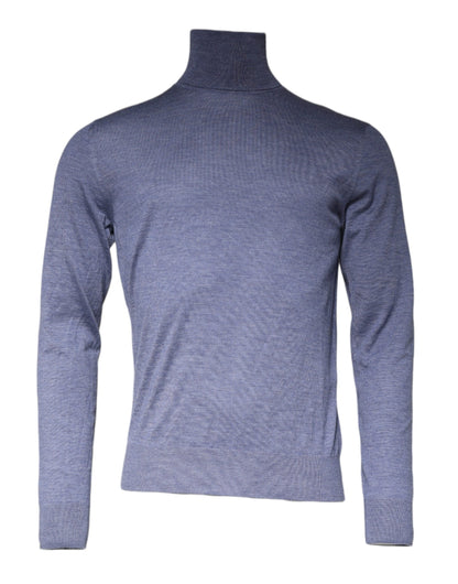 Dolce &amp; Gabbana Lila Blau Langarm Rollkragen Pullover Pullover