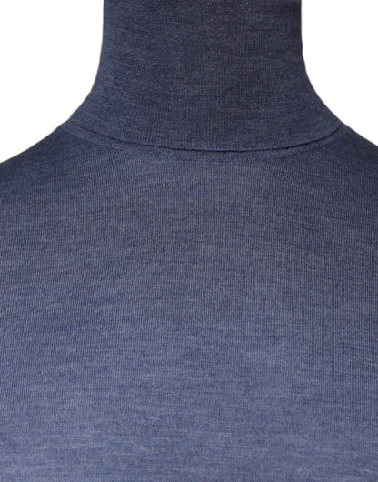 Dolce &amp; Gabbana Lila Blau Langarm Rollkragen Pullover Pullover