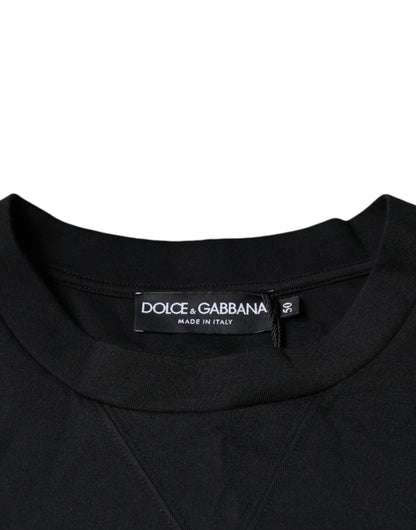 Dolce &amp; Gabbana Schwarzer DG Logo Baumwoll-Sweatshirt für Herren