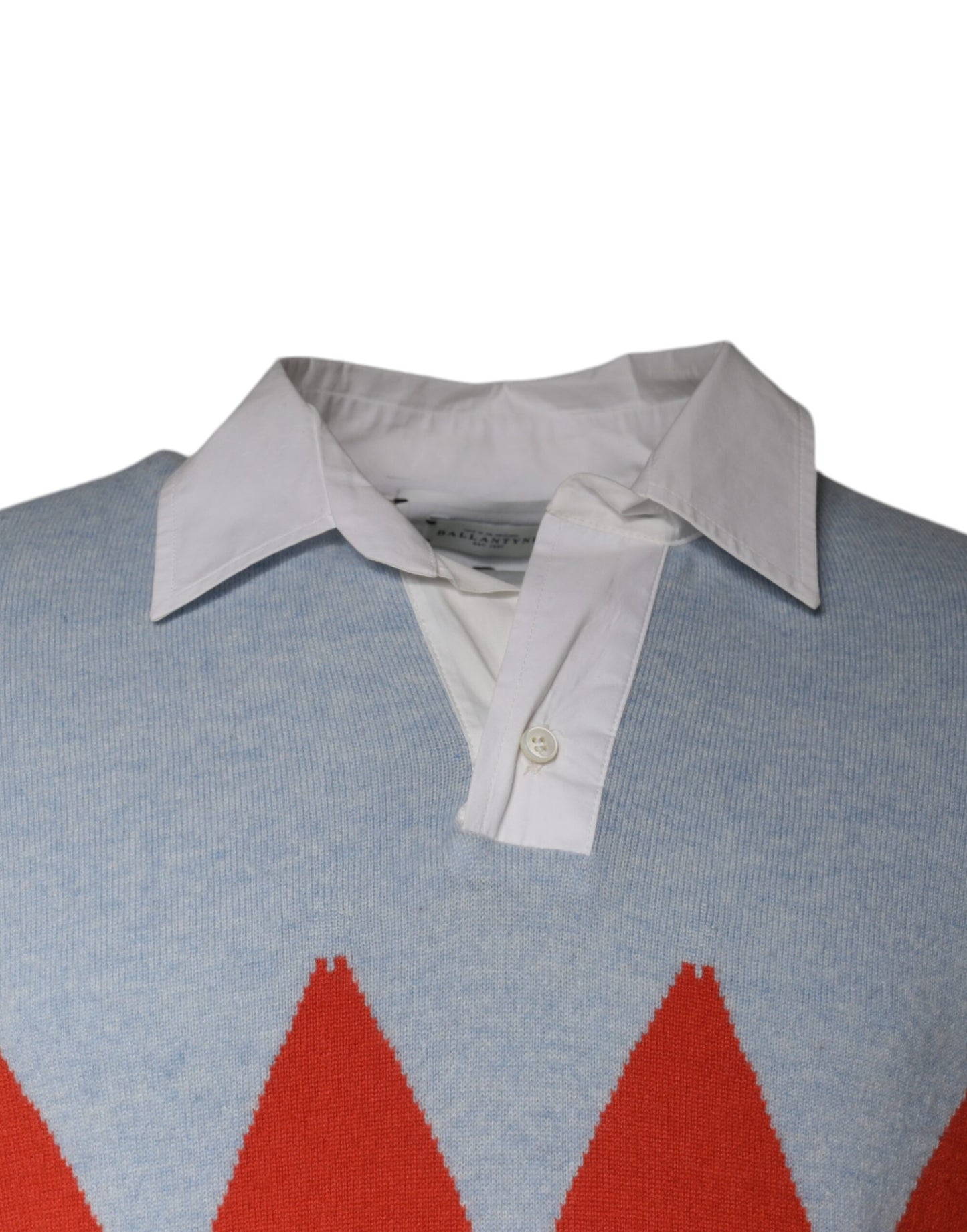 Ballantyne Pullover mit mehrfarbigem Muster, Kragen und langen Ärmeln