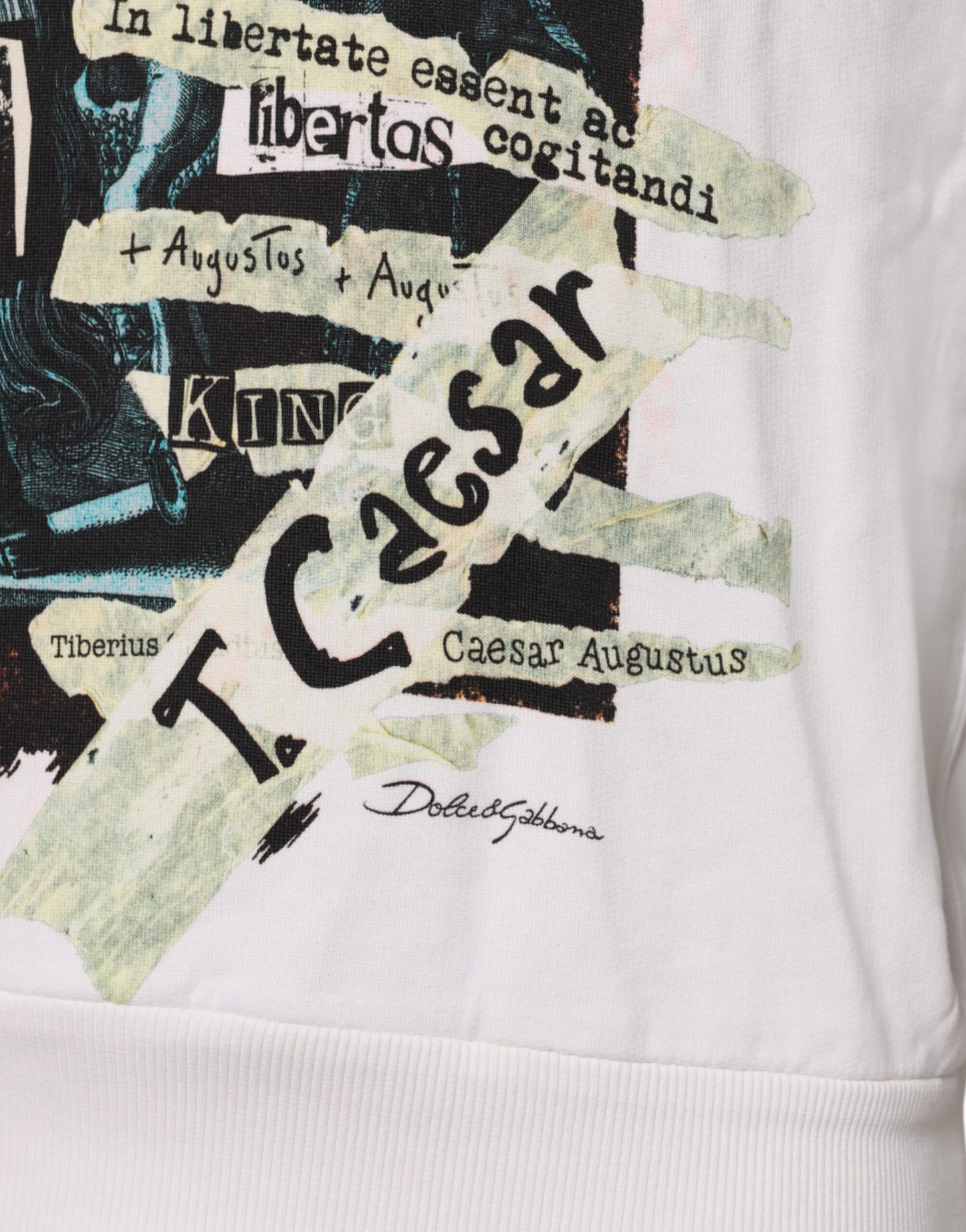 Dolce &amp; Gabbana Weißer Caesar-Kapuzenpullover aus Baumwolle