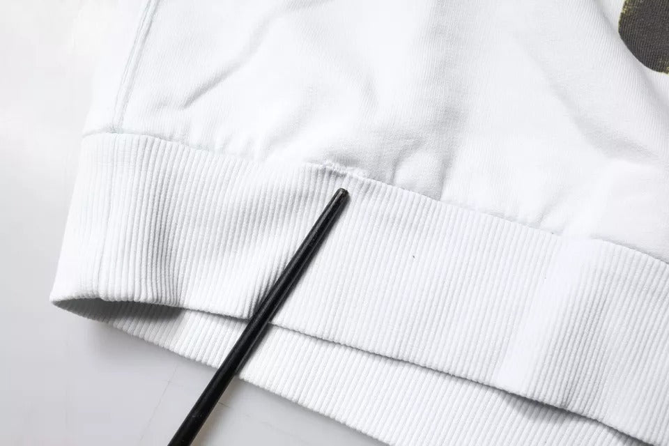 Dolce &amp; Gabbana Weißer Caesar-Kapuzenpullover aus Baumwolle