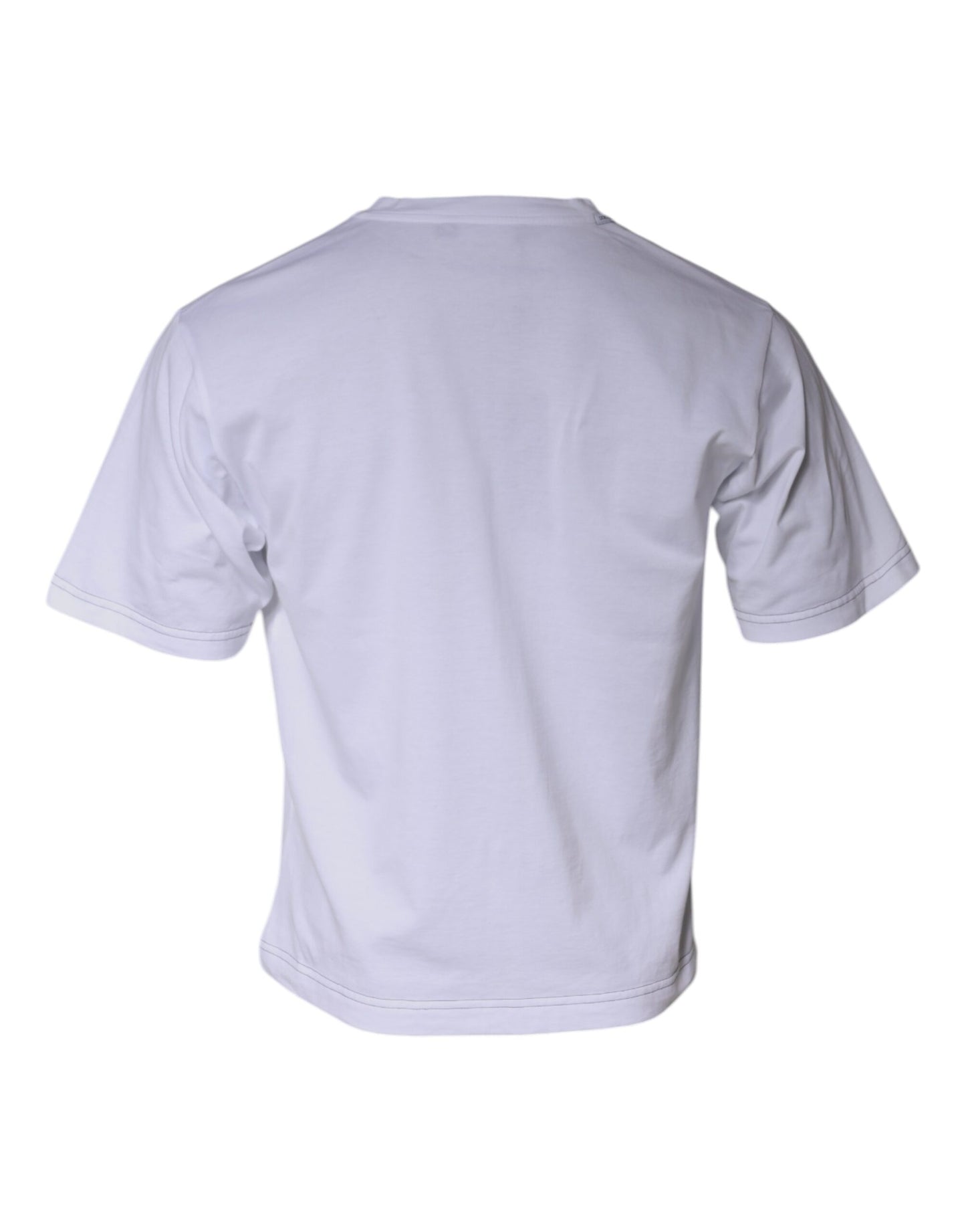 Dolce &amp; Gabbana – Weißes T-Shirt aus Baumwolle mit kurzen Ärmeln und DG-Logo