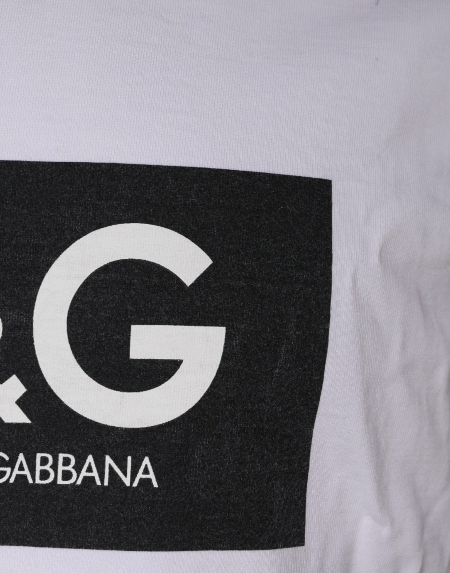 Dolce &amp; Gabbana – Weißes Baumwoll-T-Shirt mit Rundhalsausschnitt und Logo-Print