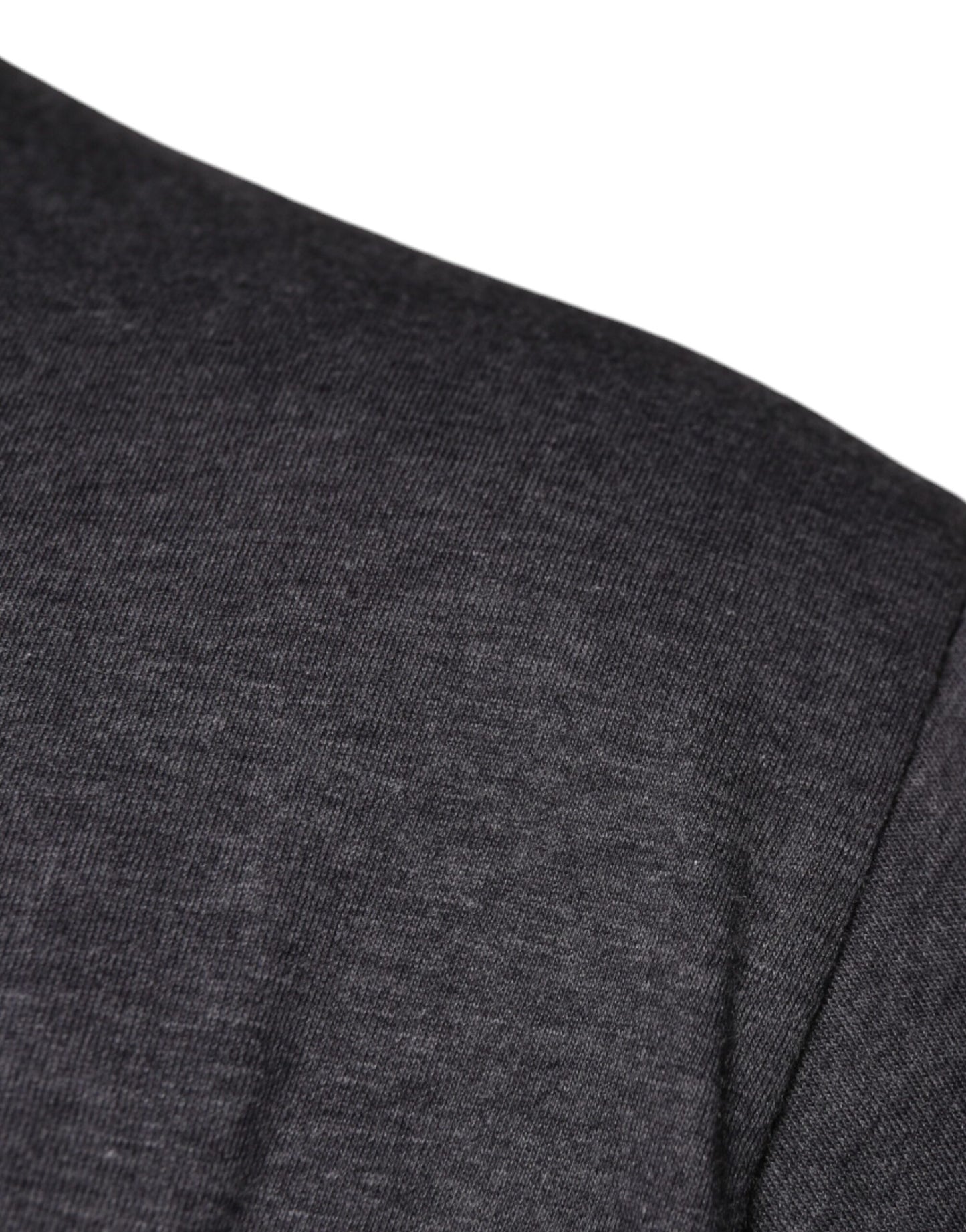 Dolce &amp; Gabbana – Graues T-Shirt aus Baumwolle mit Rundhalsausschnitt und Logo-Patch