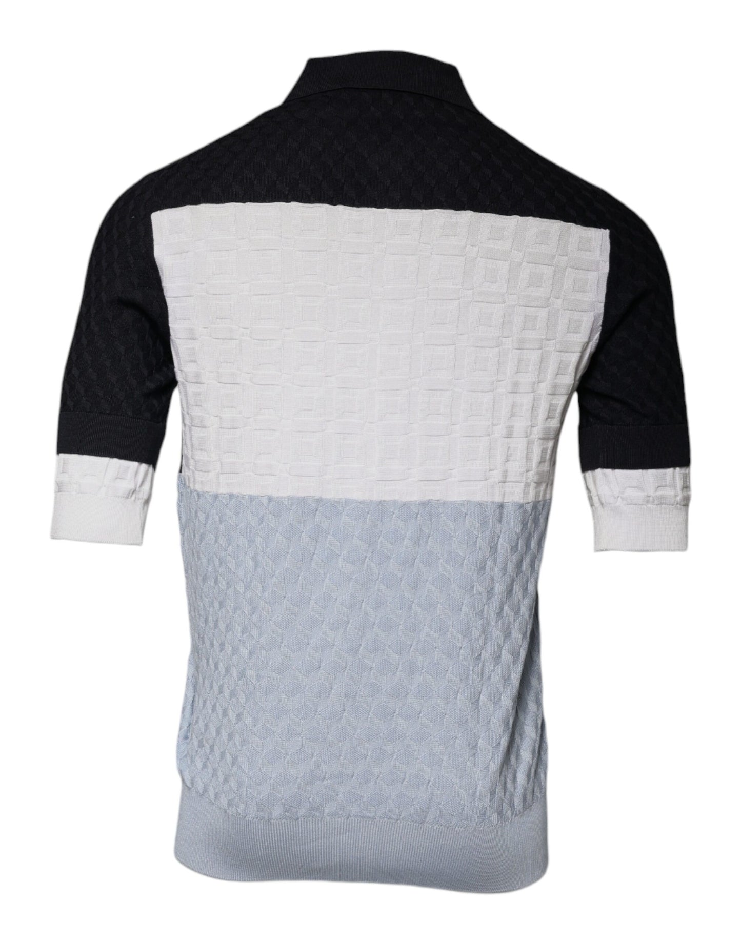 Dolce &amp; Gabbana Mehrfarbiges Seiden-T-Shirt mit Button-Down-Kragen