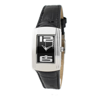 Chronotech Schwarze Lederuhr