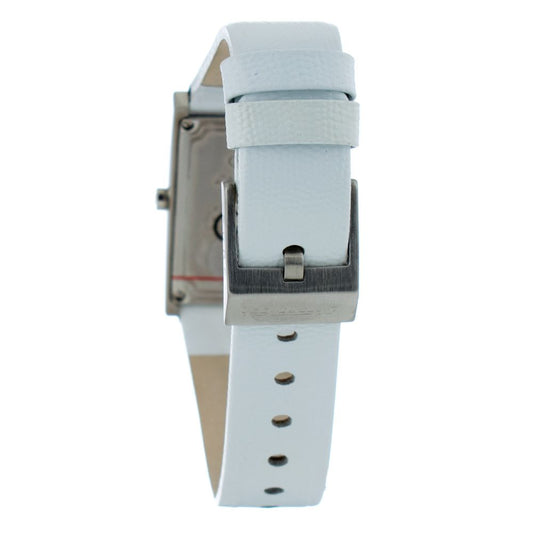 Chronotech-Uhr mit weißem Lederarmband