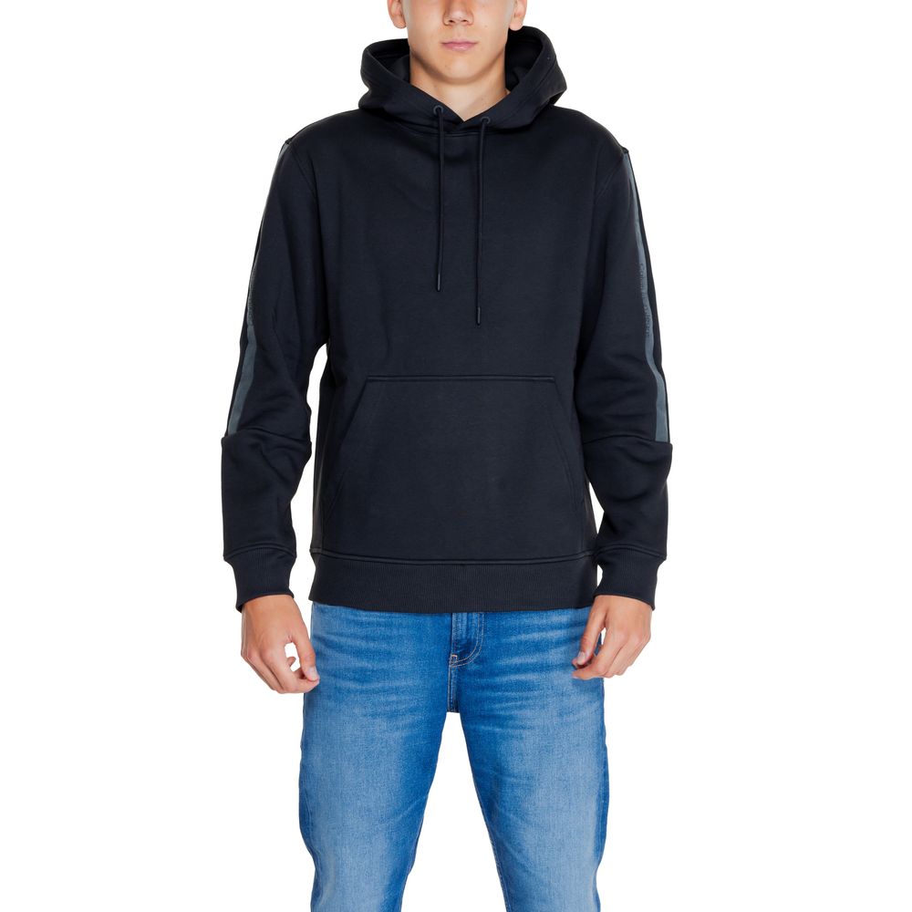Calvin Klein Jeans Schwarzer Baumwoll-Kapuzenpullover
