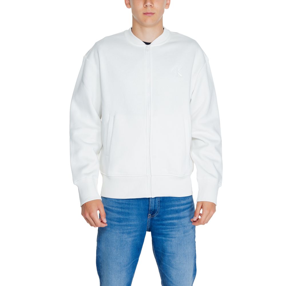 Calvin Klein Jeans – Weißes Sweatshirt aus recycelter Baumwolle