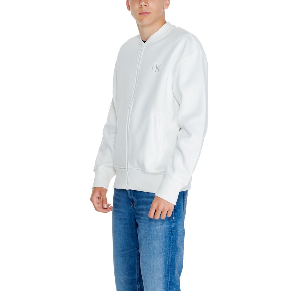 Calvin Klein Jeans – Weißes Sweatshirt aus recycelter Baumwolle
