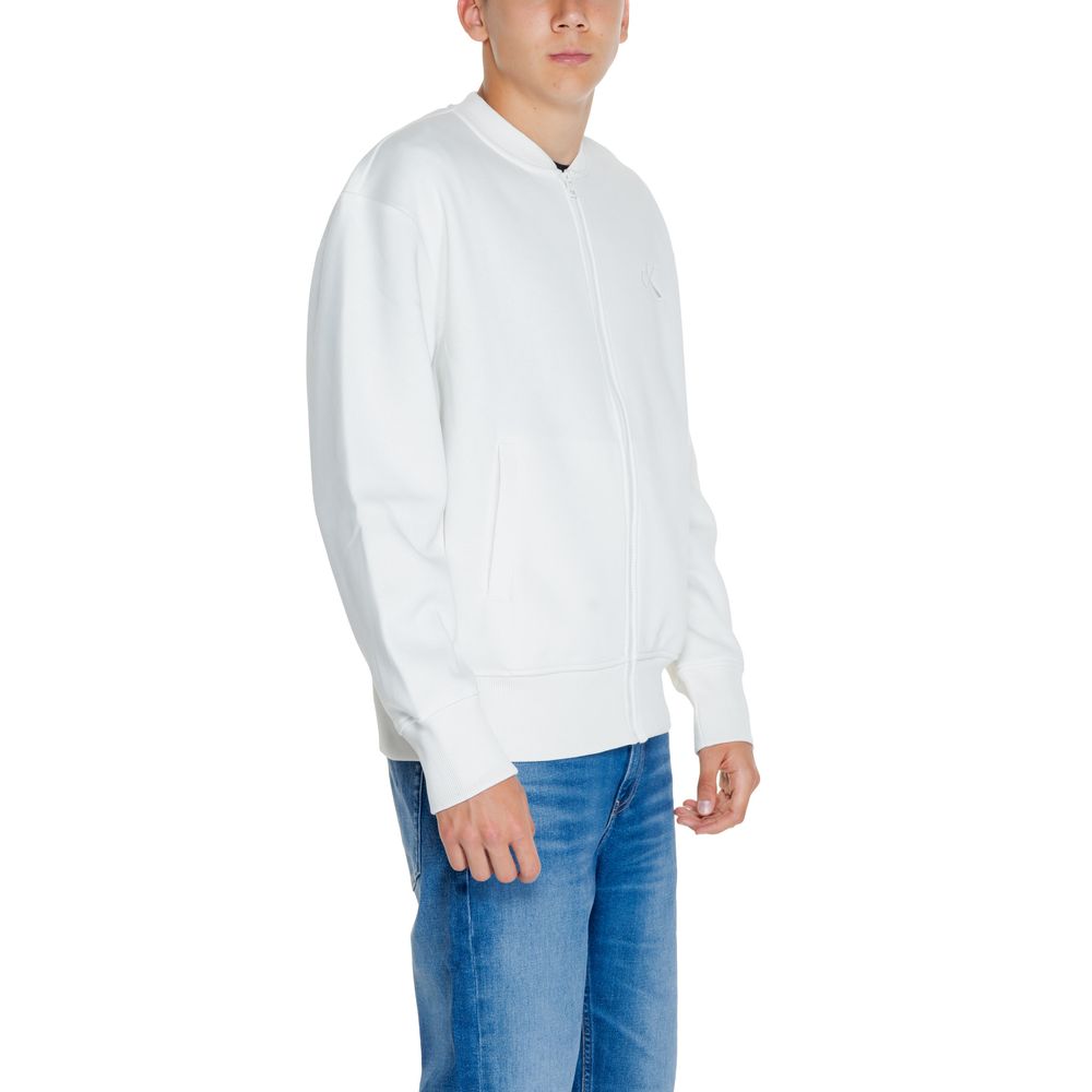 Calvin Klein Jeans – Weißes Sweatshirt aus recycelter Baumwolle