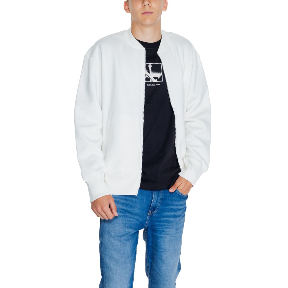 Calvin Klein Jeans – Weißes Sweatshirt aus recycelter Baumwolle
