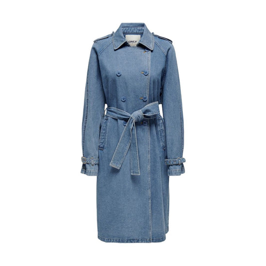 Only – Blauer Trenchcoat aus Baumwolle