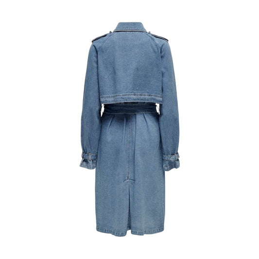 Only – Blauer Trenchcoat aus Baumwolle