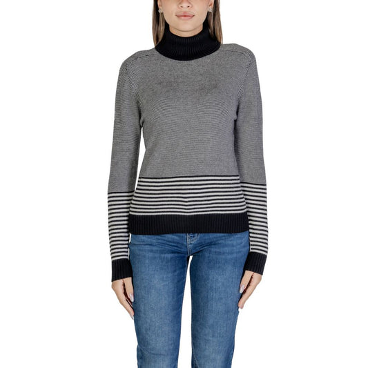 Sandro Ferrone Black And White Viscose Turtleneck
