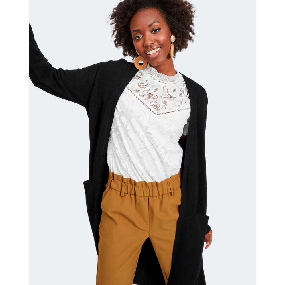 Vila Clothes – Schwarze Viskose-Strickjacke