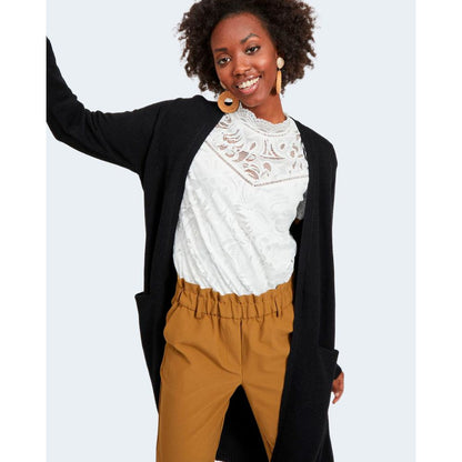 Vila Clothes – Schwarze Viskose-Strickjacke