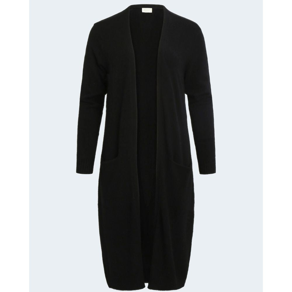 Vila Clothes – Schwarze Viskose-Strickjacke