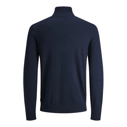 Jack Jones – Blauer Rollkragenpullover aus Baumwolle