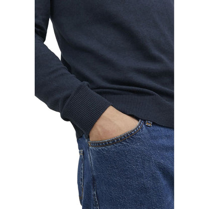 Jack Jones – Blauer Rollkragenpullover aus Baumwolle