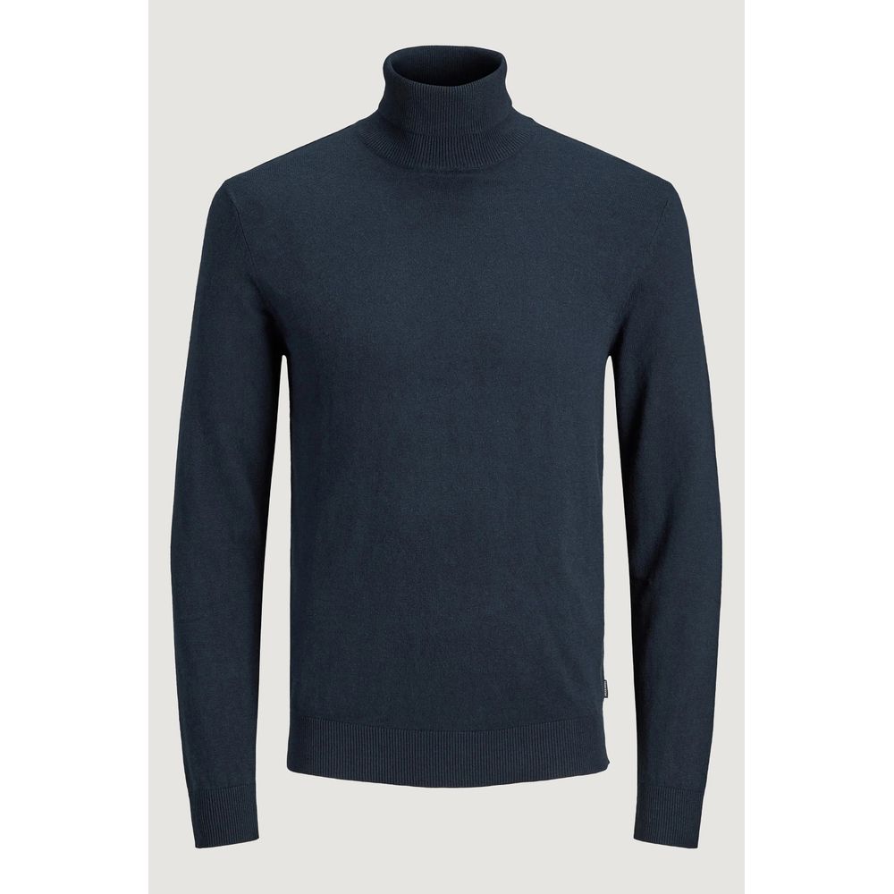 Jack Jones – Blauer Rollkragenpullover aus Baumwolle