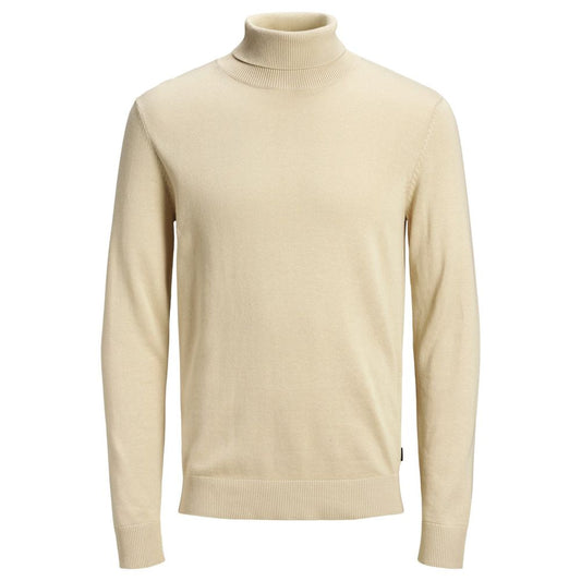 Jack Jones Beigefarbener Rollkragenpullover aus Baumwolle