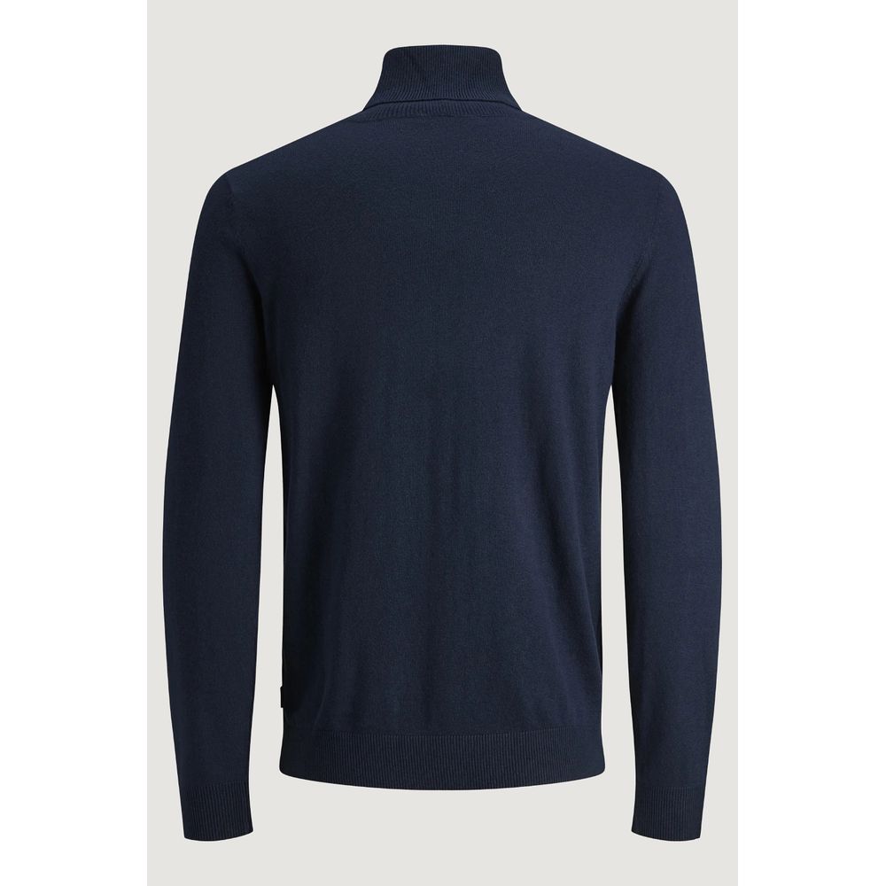 Jack Jones – Blauer Rollkragenpullover aus Baumwolle