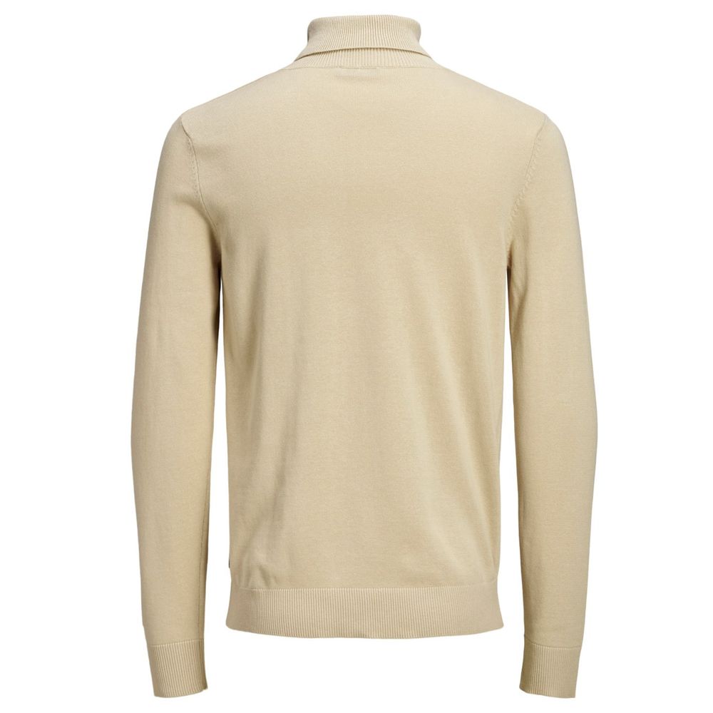 Jack Jones Beigefarbener Rollkragenpullover aus Baumwolle